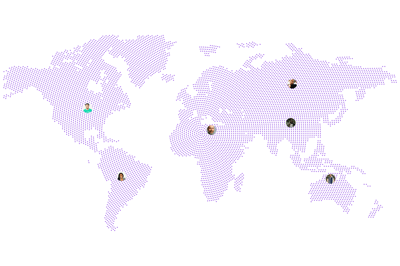 Globe with team locations